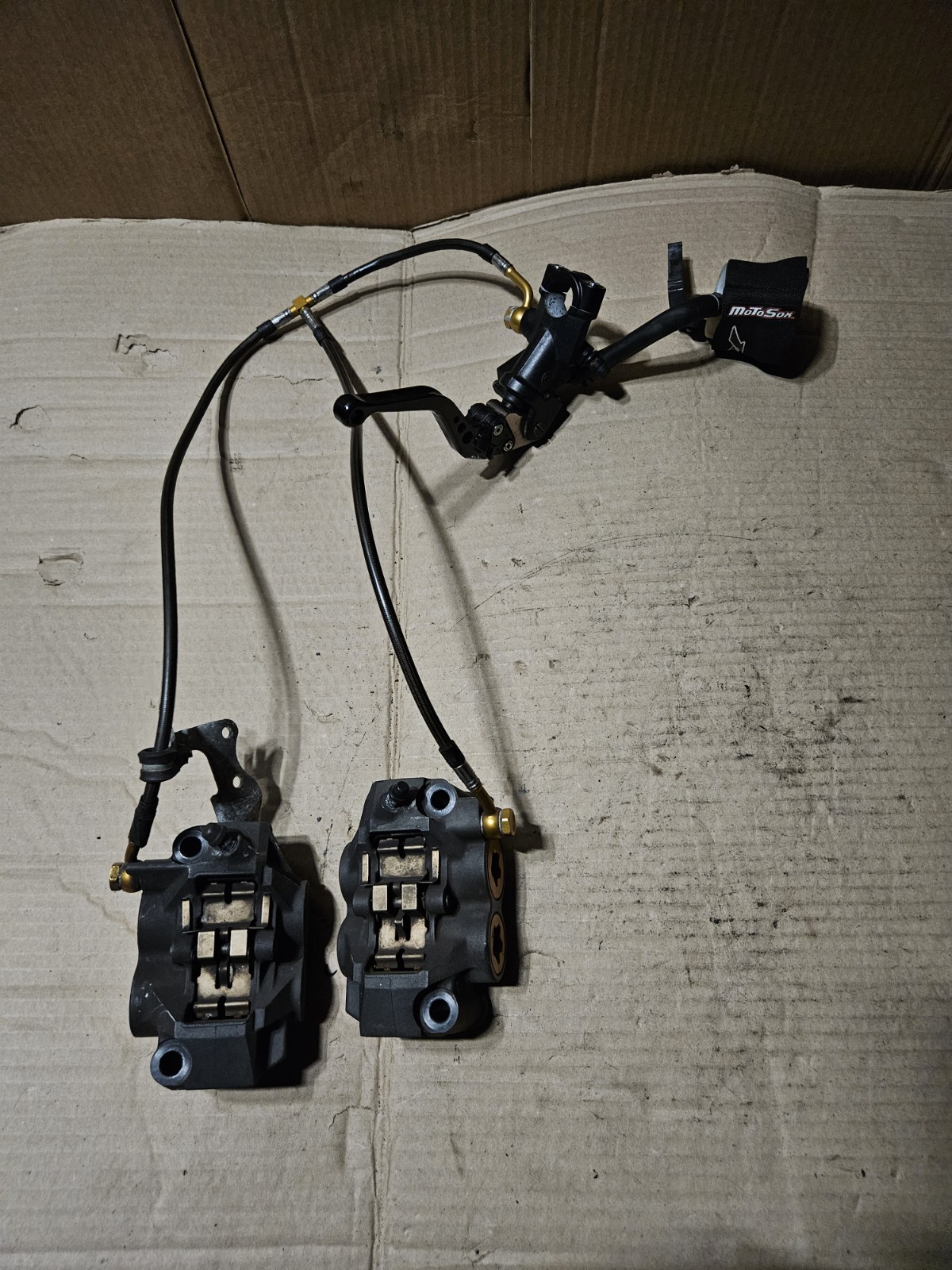 08-16 Yamaha R6 R6R Front Brake Calipers Set Brembo Master Steel Lines Complete 08-16 Yamaha R6 R6R Front Brake Calipers Set Brembo Master Steel Lines Complete