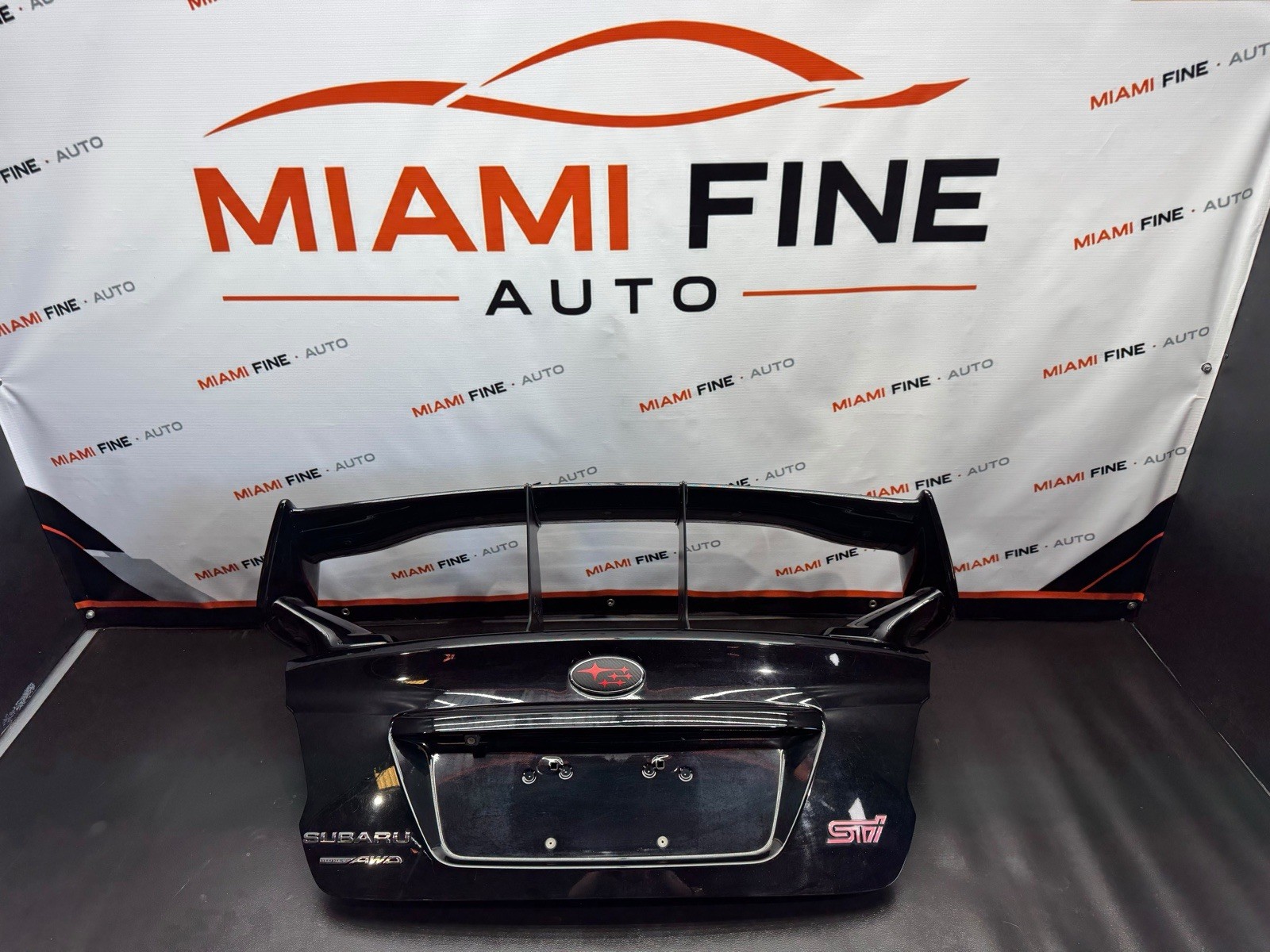15-21 Subaru WRX STI Trunk Lid with Spoiler Wing and Backup Camera (black)
