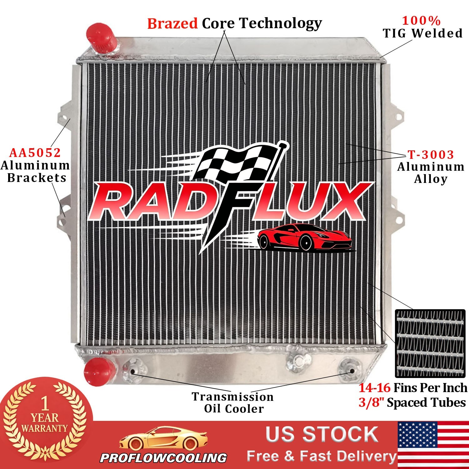 Radiator Fits 1990-1993 Toyota Land Cruiser LJ70/LJ71/LJ73/LJ77/78 2LTE 2.4TD AT