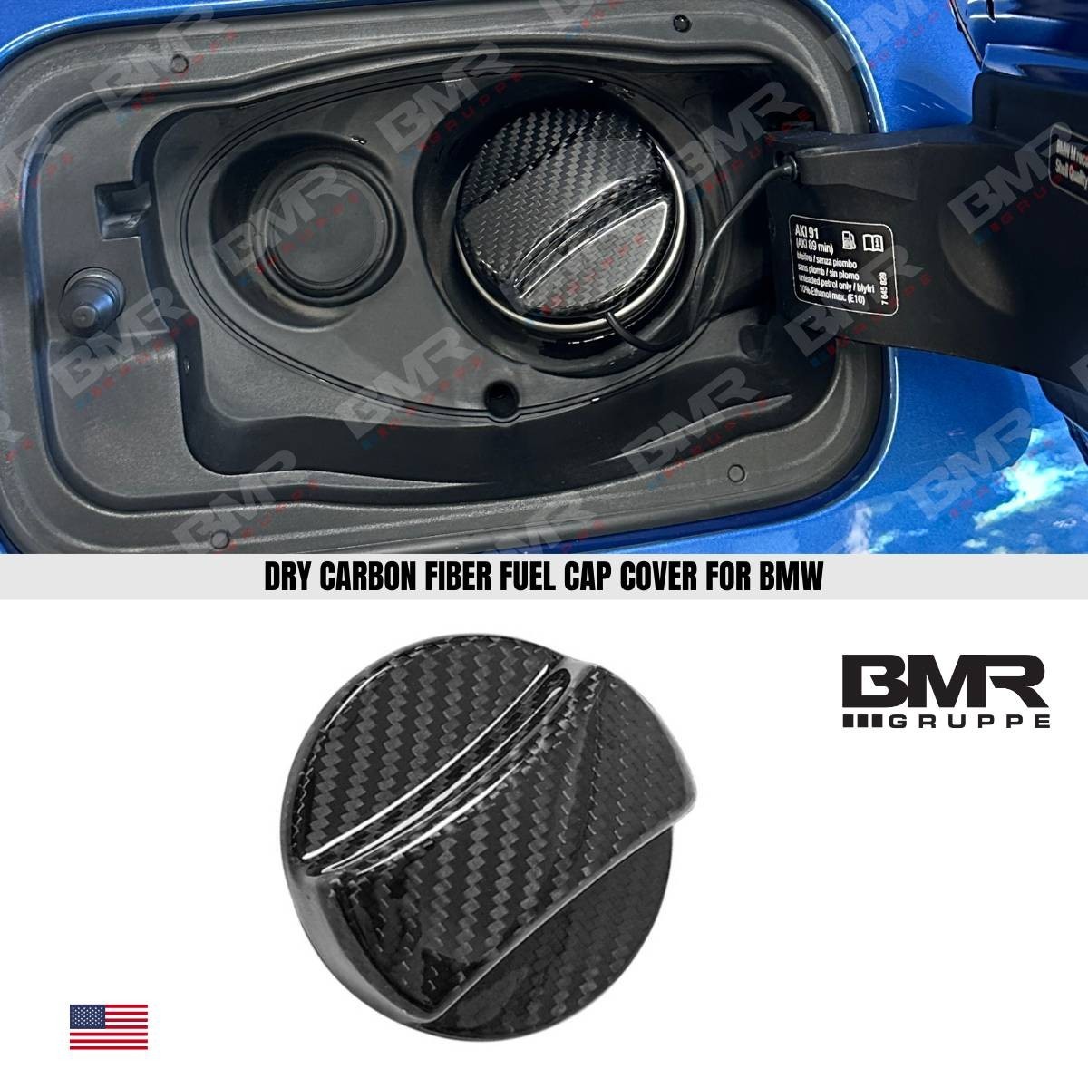Dry Carbon Fiber Fuel Cap Cover For BMW F30 F87 F32 F22 F80 G20 G30 E39 E90