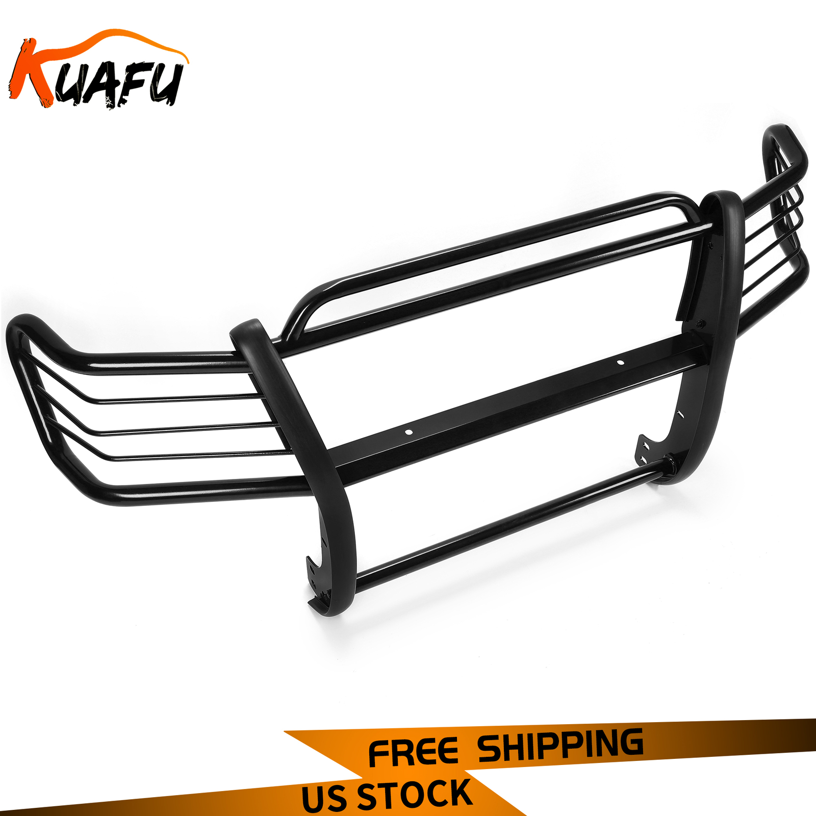 KUAFU For Toyota Tacoma 98-04 Black Steel Grill Brush Guard & Light Protector KUAFU For Toyota Tacoma 98-04 Black Steel Grill Brush Guard & Light Protector