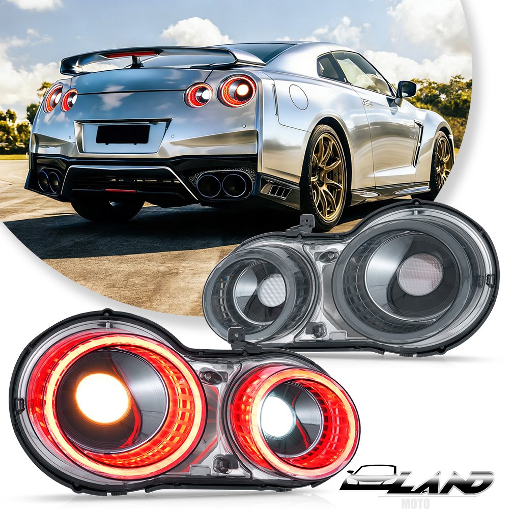 VLAND Smoked 3D LED Tail Lights w/Animation For 2008-2025 Nissan GT-R R35 Pair VLAND Smoked 3D LED Tail Lights w/Animation For 2008-2025 Nissan GT-R R35 Pair