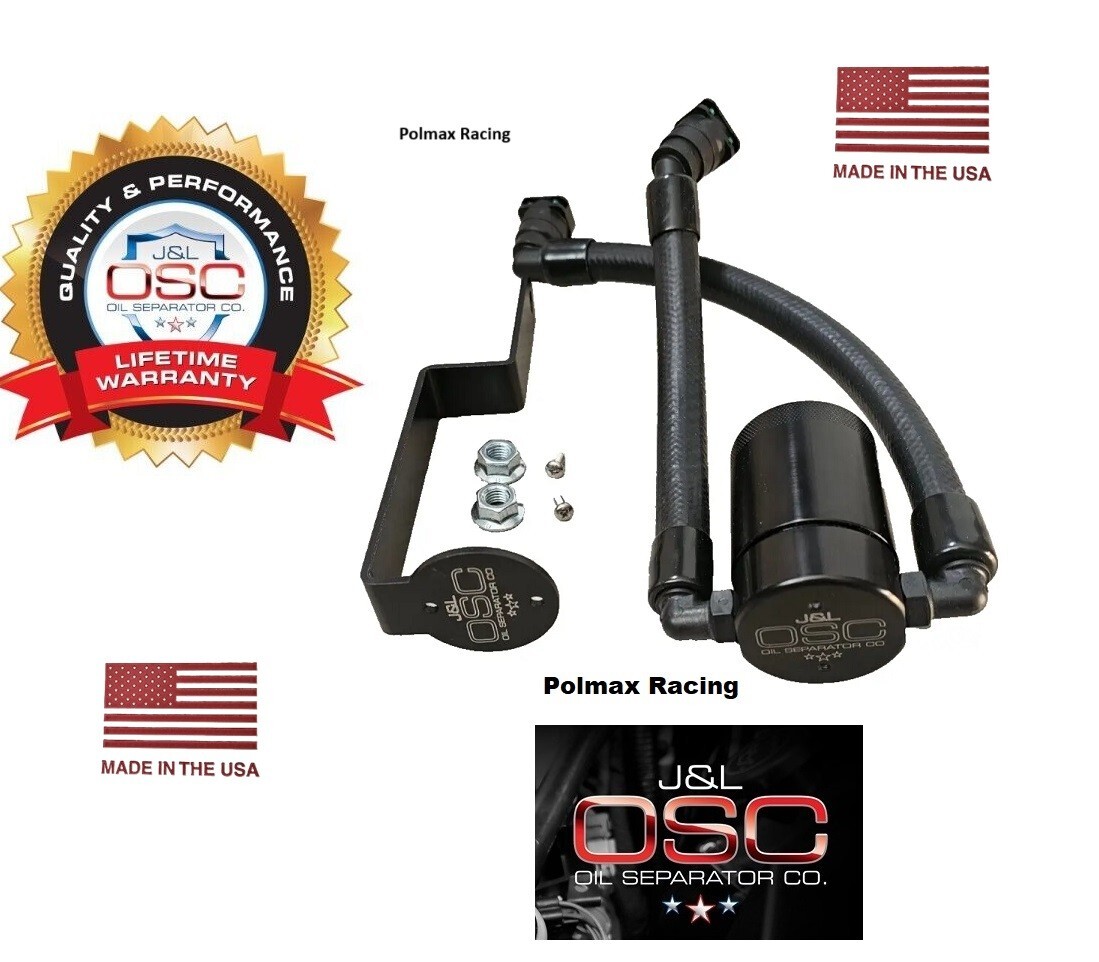 JLT / J&L black billet oil separator catch can 2015-23 Hellcat Charger 6.2 Hemi