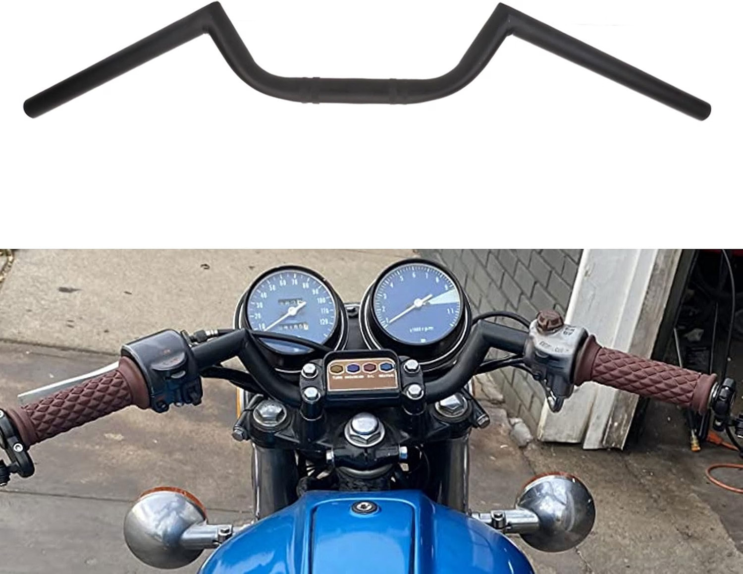 Motorcycle 7/8 Inch Handlebar Cafe Racer Ace Clubman Style Bar Retro Black