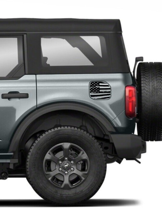 Distressed American Flag Fuel door decal fits 2021-24 Ford Bronco Distressed American Flag Fuel door decal fits 2021-24 Ford Bronco