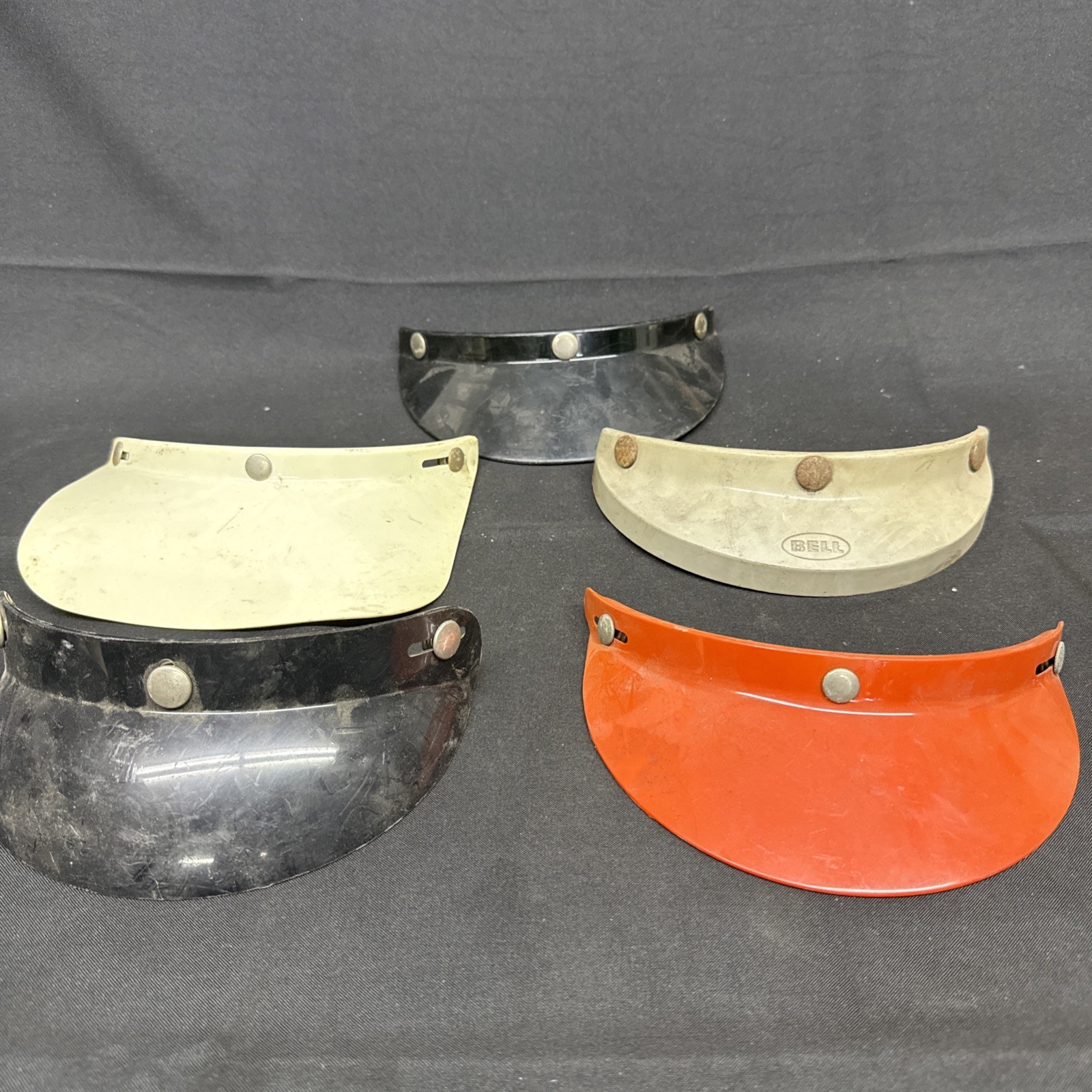 Set Of 5 Vintage Motorcycle Helmet Visors #0331