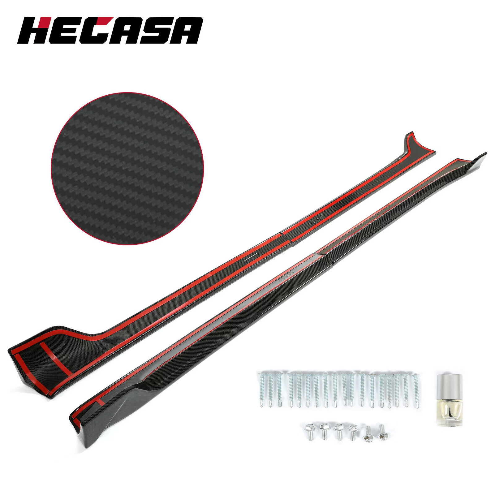 Fits 17-25 Tesla Model 3 Side Skirt Extension Rocker Panel - Carbon Fiber Print Fits 17-25 Tesla Model 3 Side Skirt Extension Rocker Panel - Carbon Fiber Print