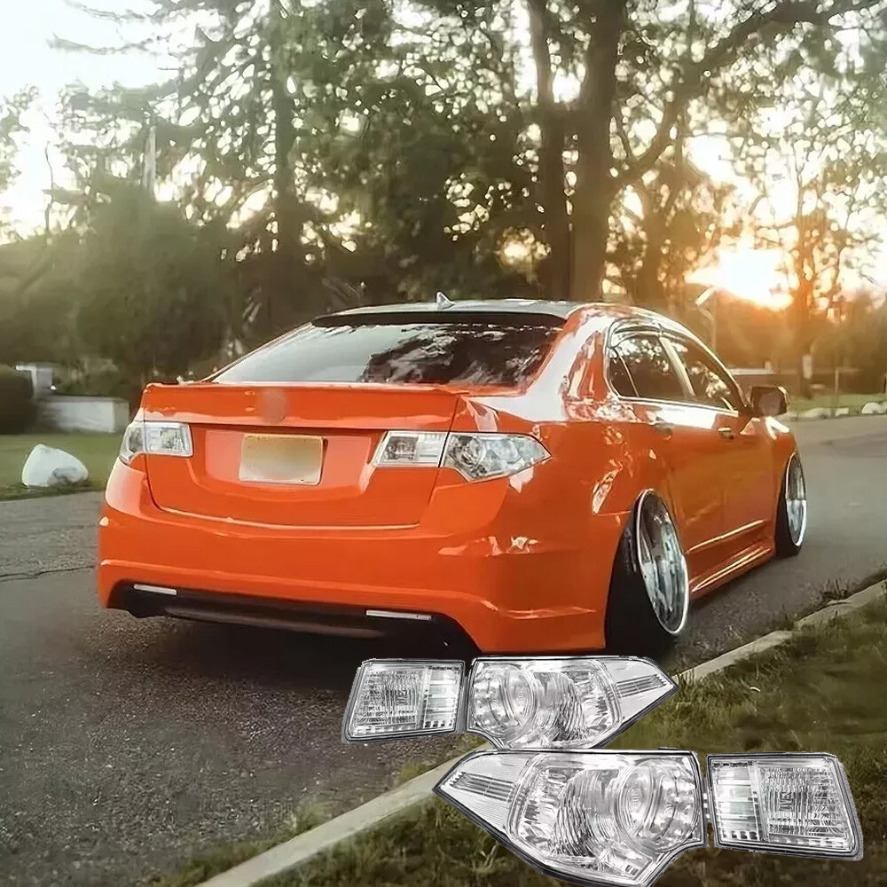 4pc Crystal Clear Lens Brake Tail Light Turn Signal Cover For TSX CU2/CW2 09-14