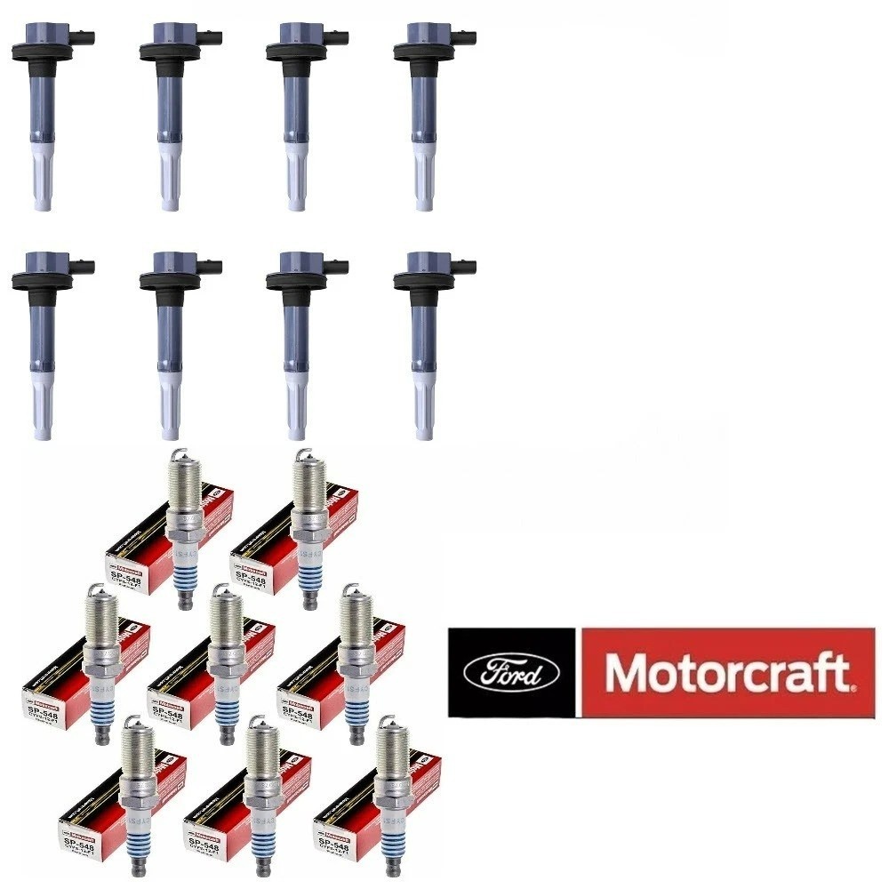8X OEM Ignition Coils & 8X Motorcraft Iridium Spark Plugs For Ford F-150 5.0L