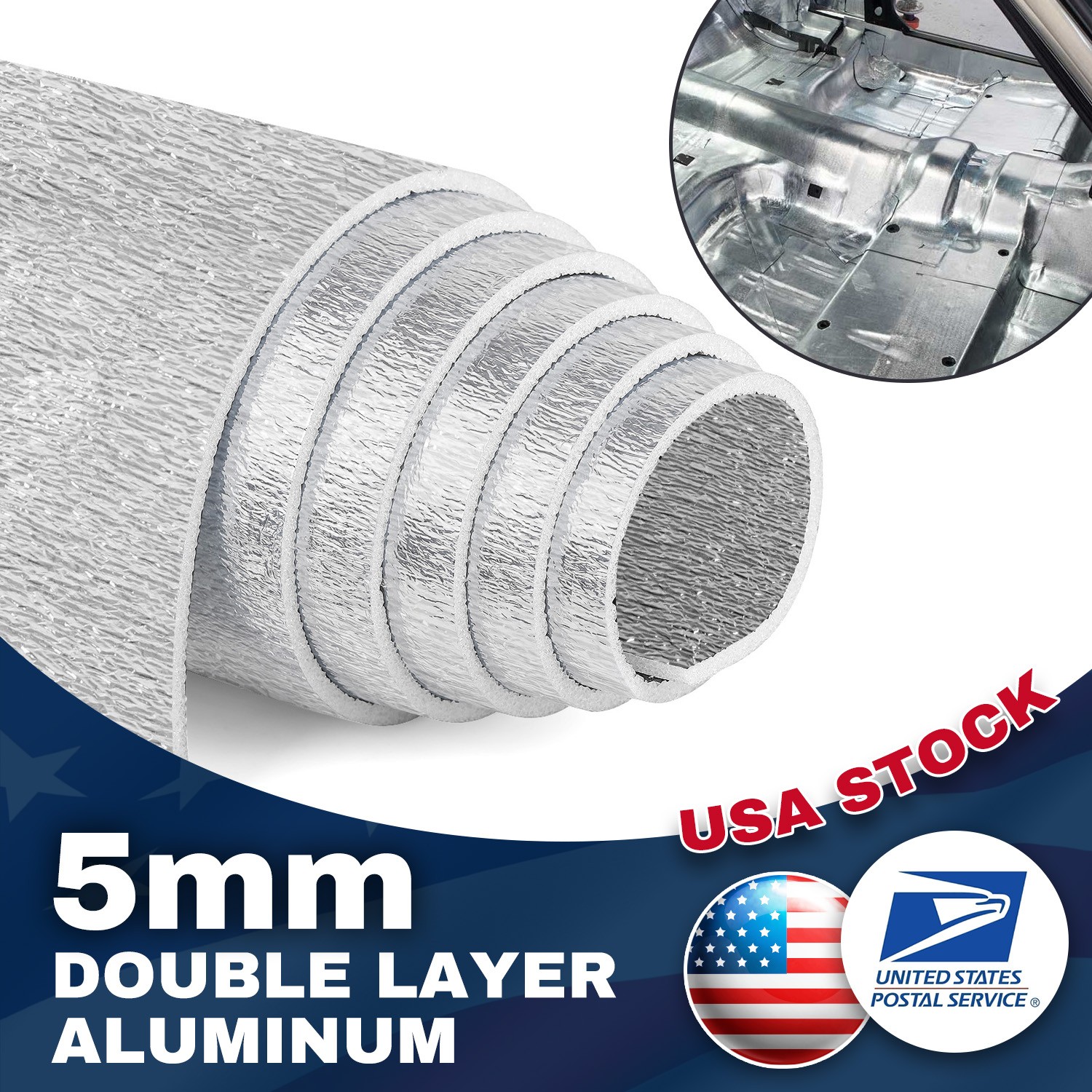 16 SQFT 5mm Aluminum Sound Deadener Mat Thermal Absorb Noise Reduce US New 16 SQFT 5mm Aluminum Sound Deadener Mat Thermal Absorb Noise Reduce US New