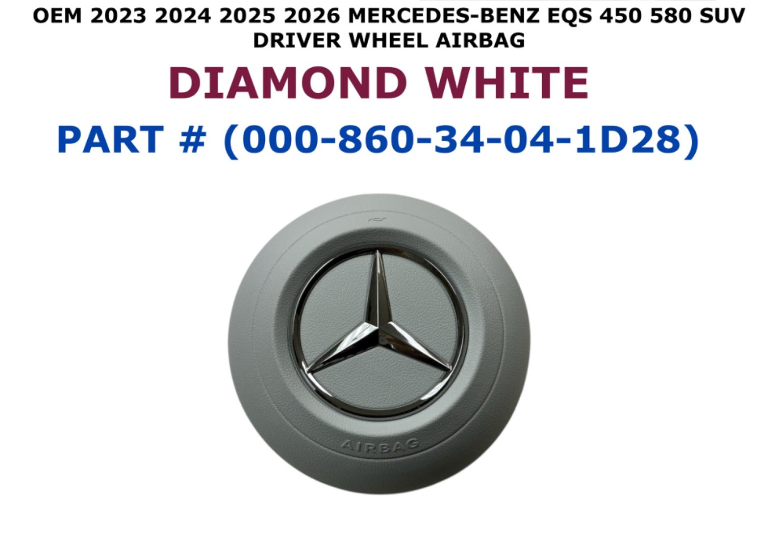 2023 24 25 2026 Mercedes-Benz EQS 450 580 SUV driver wheel airbag 000-860-34-04