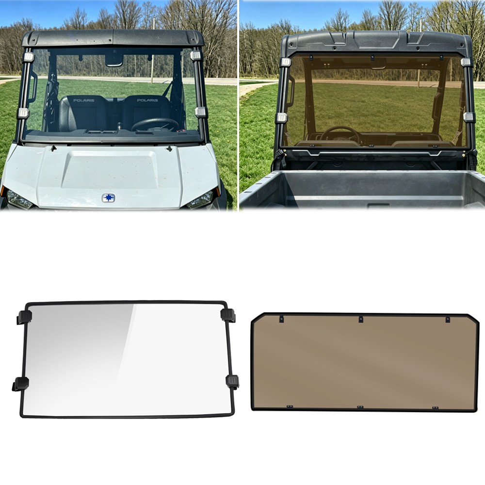 2PC Front Windshields w/Tinted Rear Window For Polaris Ranger Midsize 500 SP 570