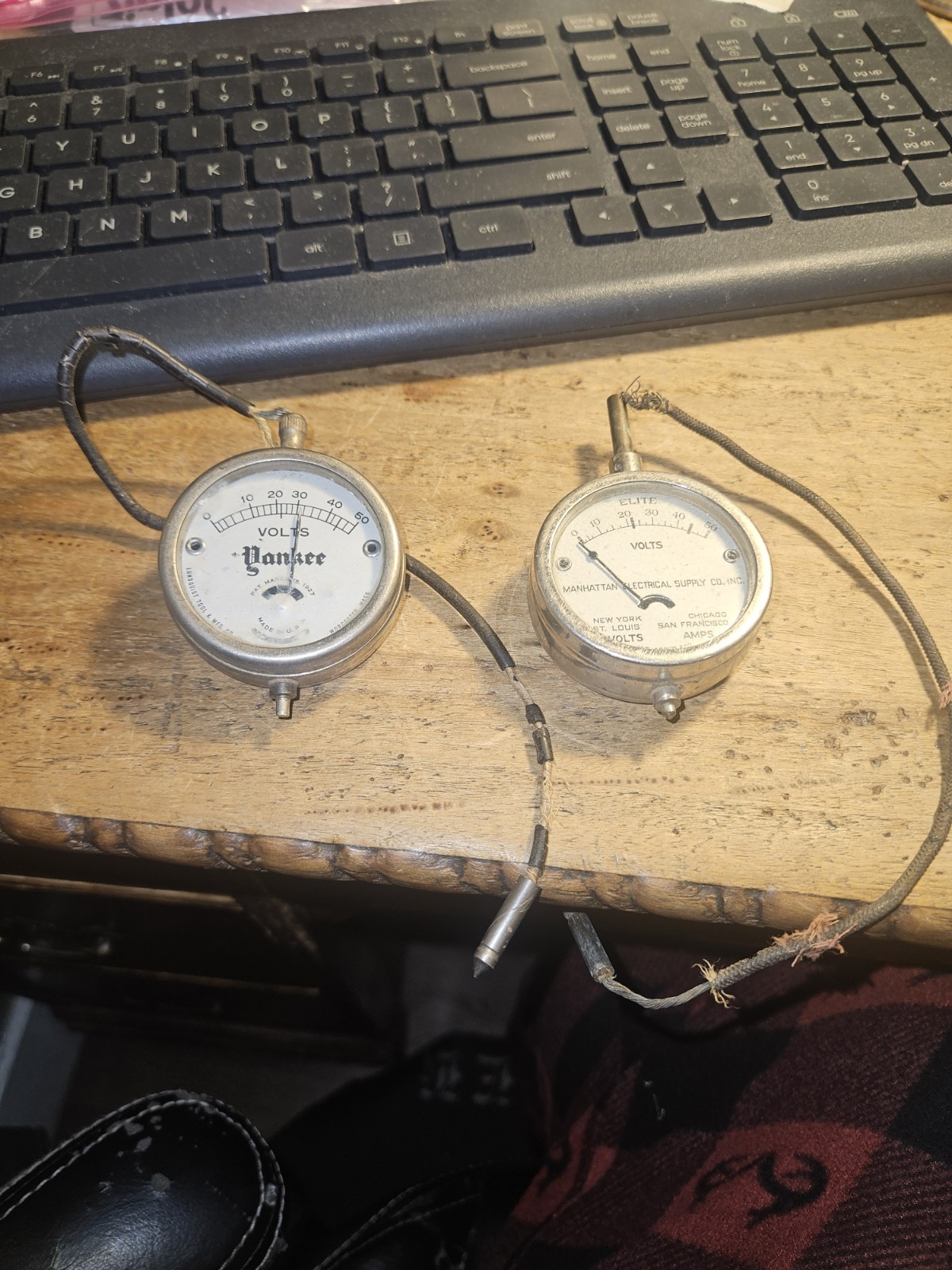 3 VINTAGE CHROME GAUGES EVEREADY U. S. GAUGE STERLING AMPERES VOLTS PRESSURE 3 VINTAGE CHROME GAUGES EVEREADY U. S. GAUGE STERLING AMPERES VOLTS PRESSURE