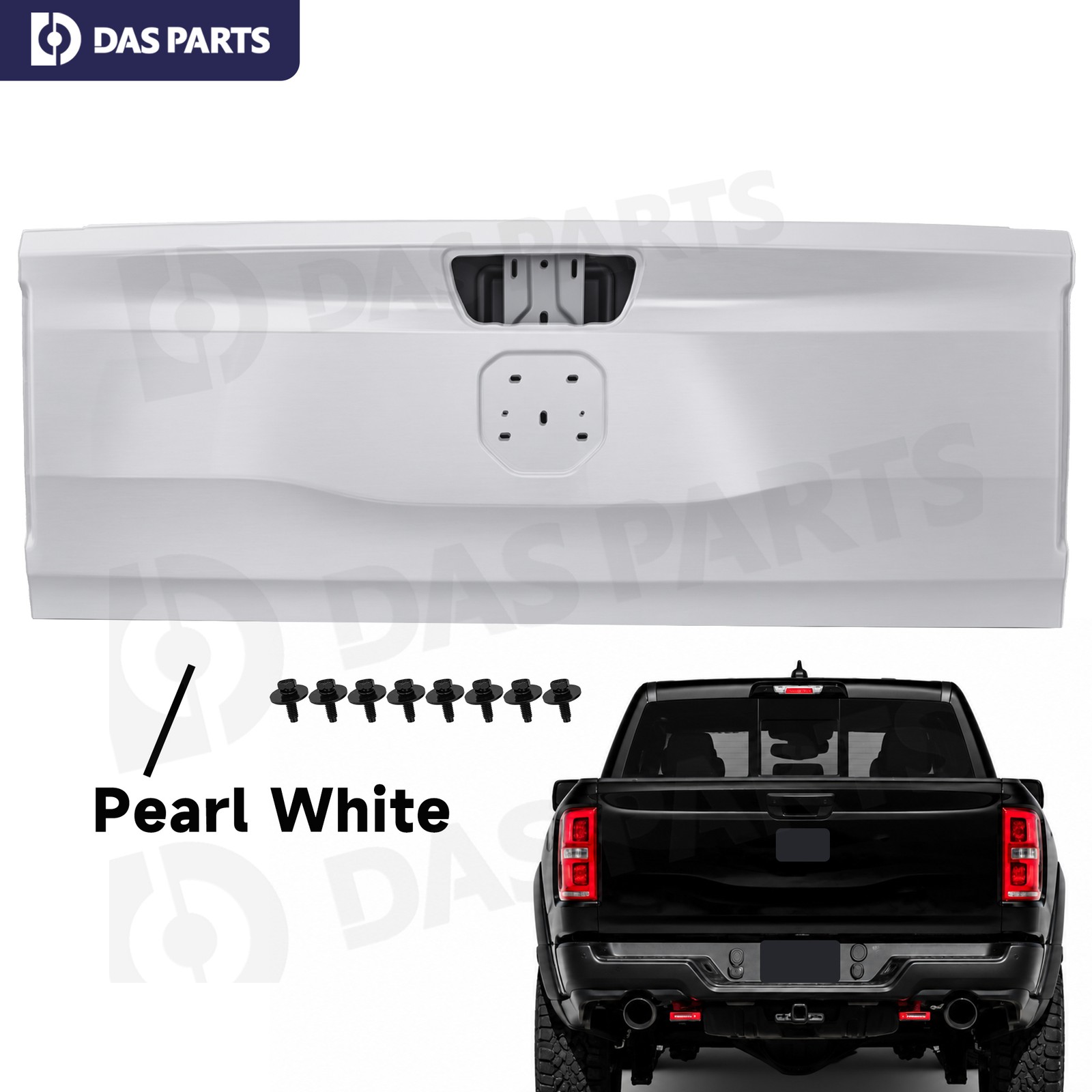 For 2019-2024 RAM 1500 Pickup Painted PWD Pearl White* Tailgate Shell Aluminum