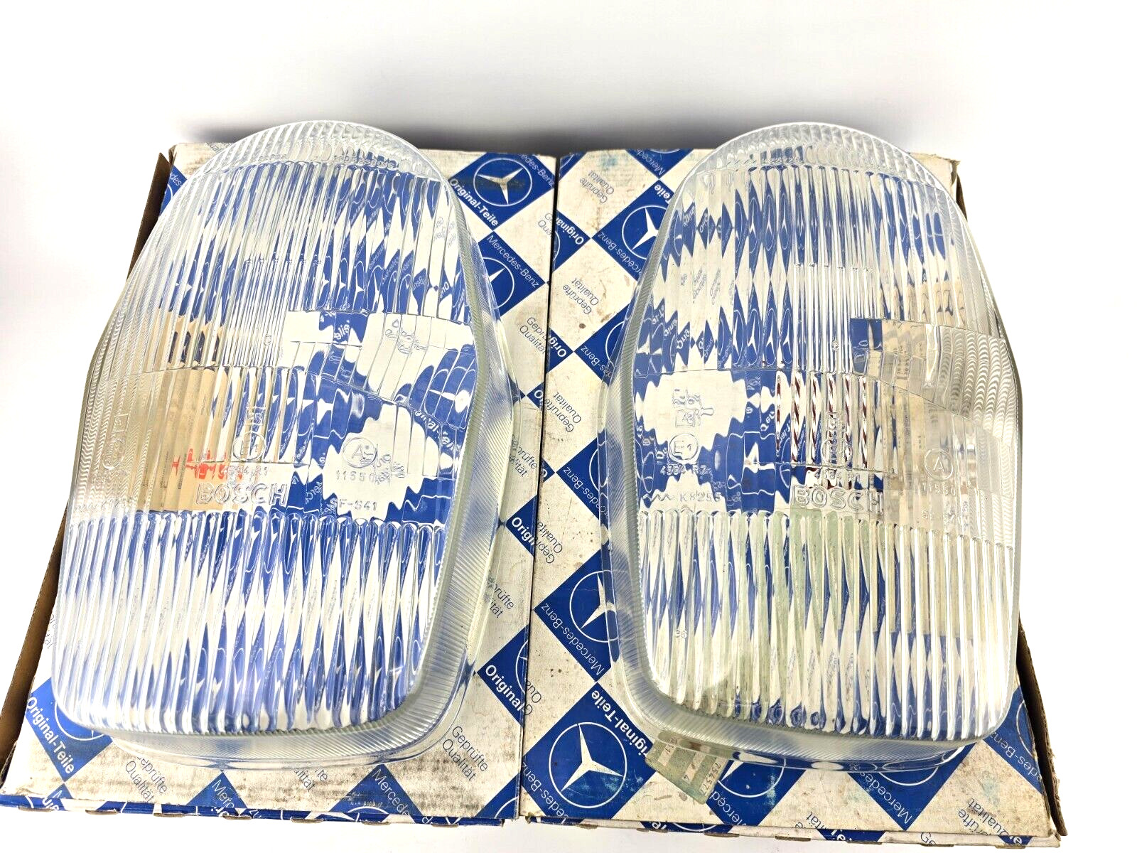 NOS 2pc Genuine Mercedes Euro Glass Headlight Lens W108 W109 W111 W112 230SE 280